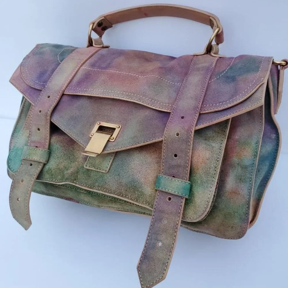 Proenza Schouler PS1 bag suede rainbow red pink green blue yellow orange purple - Picture 2 of 14